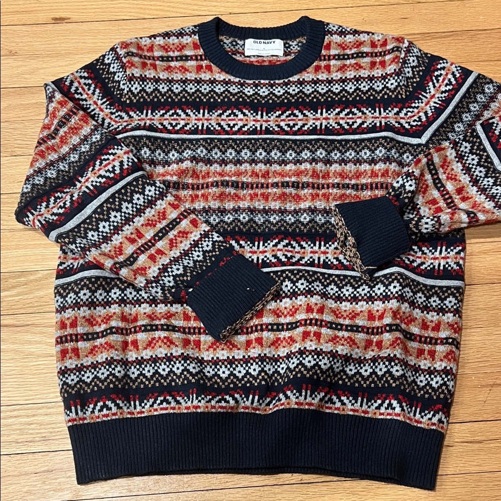 Old Navy Men's Multicolor Crewneck Sweater